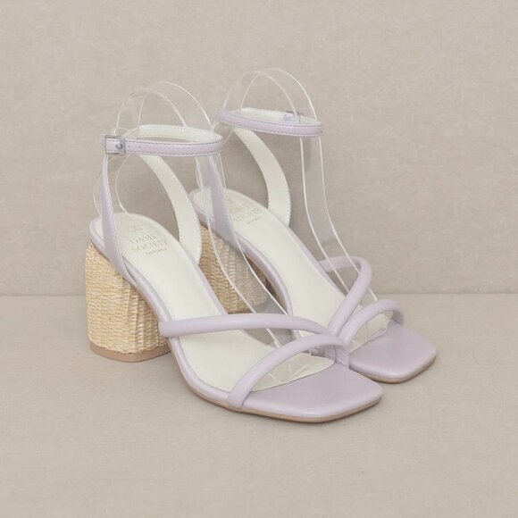 1 LEFT!! THE ALAIA LAVENDER STRAPPY RAFFIA HEEL SANDAL - Picture 1 of 2